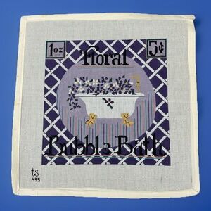 TS Designs Handpainted Needlepoint‎ Canvas - Floral Bubble Bath Purple Flowers